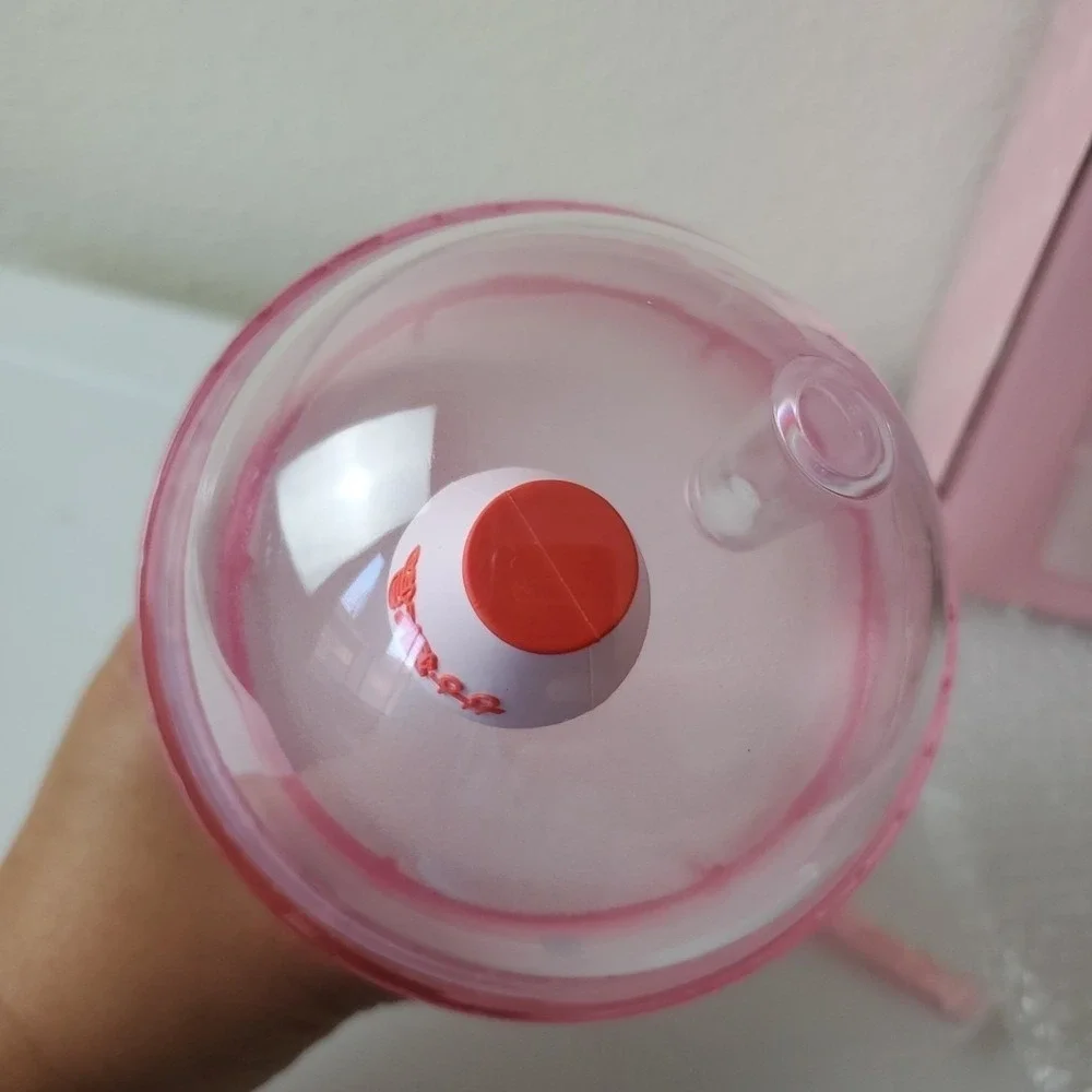 Binggrae Strawberry Flavored Milk Cold Cup 15oz Tumbler with Straw Dome Lid NEW